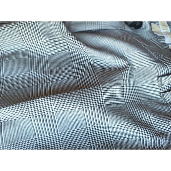 Michael Kors 4 Black & White Plaid Straight Fit Wide Leg Dress Pants Classic - Picture 3 of 9